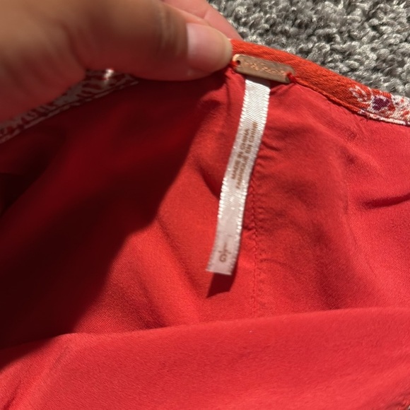 Free People Lucky Loosey Dress-Blood Orange Combo - Picture 10 of 11